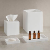 Hotel Collection Clear Resin Bath Accessories Antimicrobial 4-Piece Set - Frosted White