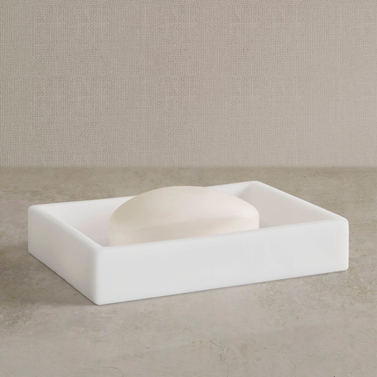 Hotel Collection Clear Resin Bath Accessories Antimicrobial 4-Piece Set - Frosted White