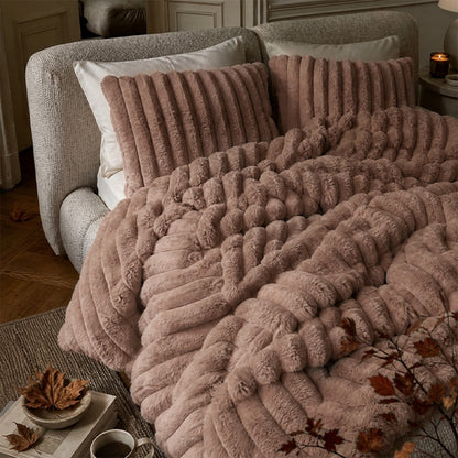 Jasmine Ultrasoft Faux Fur Ribbed Comforter Set