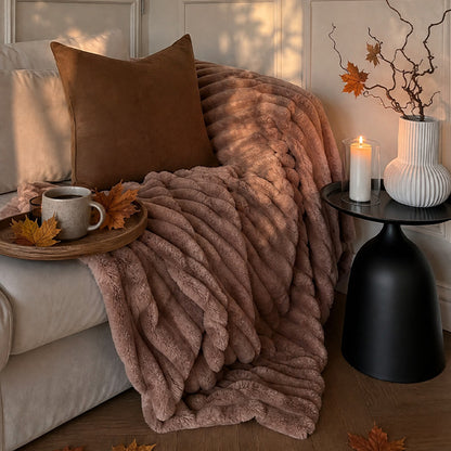 Jasmine Ultrasoft Faux Fur Ribbed Comforter Set