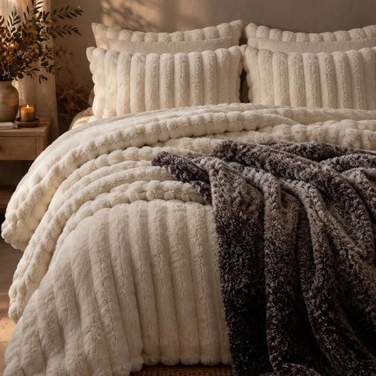 Jasmine Ultrasoft Faux Fur Ribbed Comforter Set