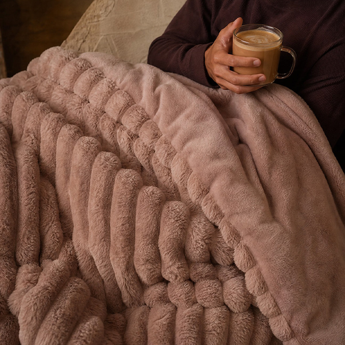 Jasmine Ultrasoft Faux Fur Ribbed Comforter Set