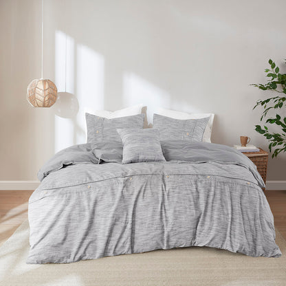 Dover 5 Piece Organic Cotton Oversized Comforter Cover Set w/removable insert