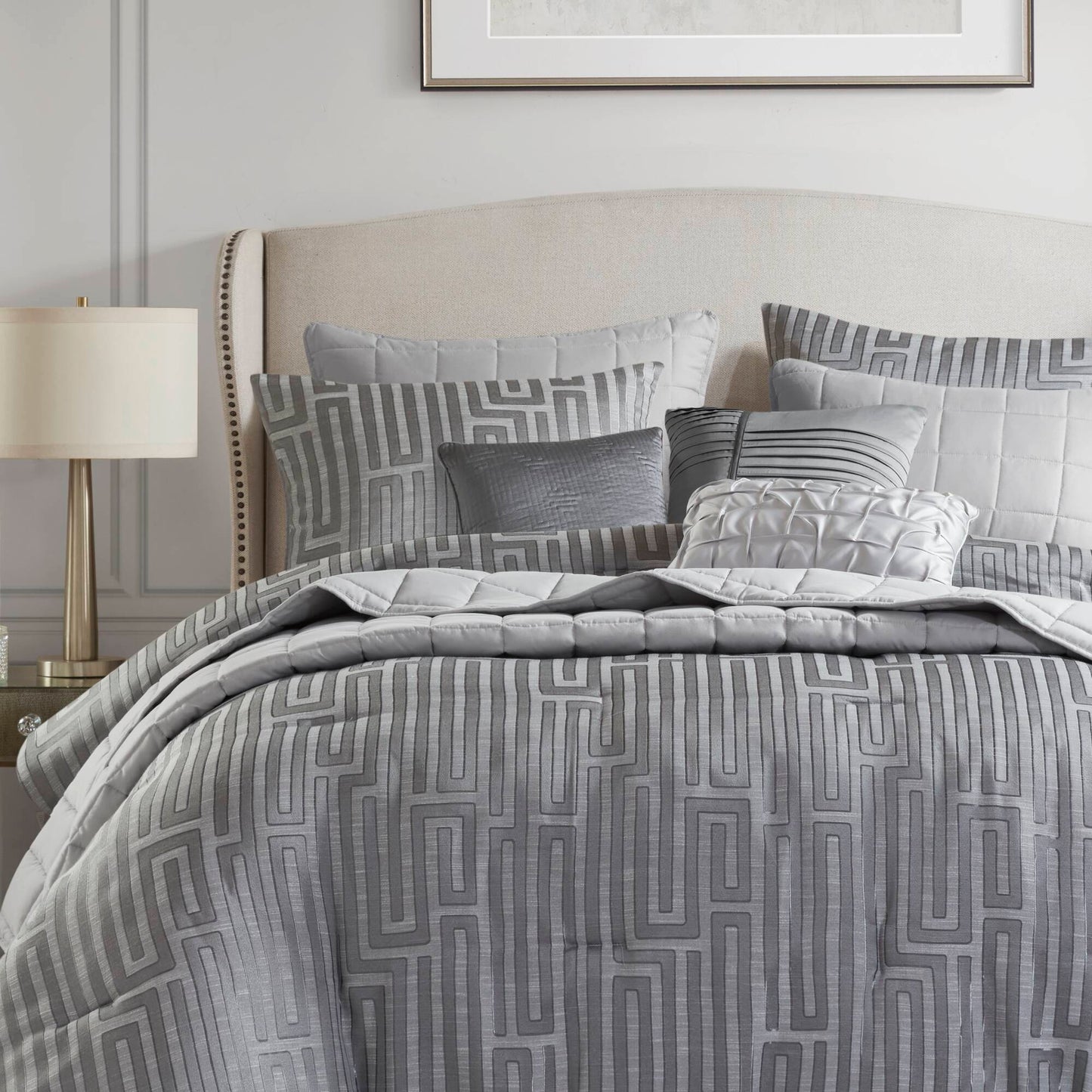 Royce 10 Piece Luxury Jacquard Comforter Set