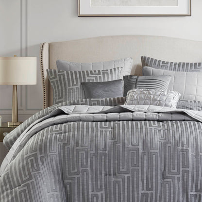 Royce 10 Piece Luxury Jacquard Comforter Set