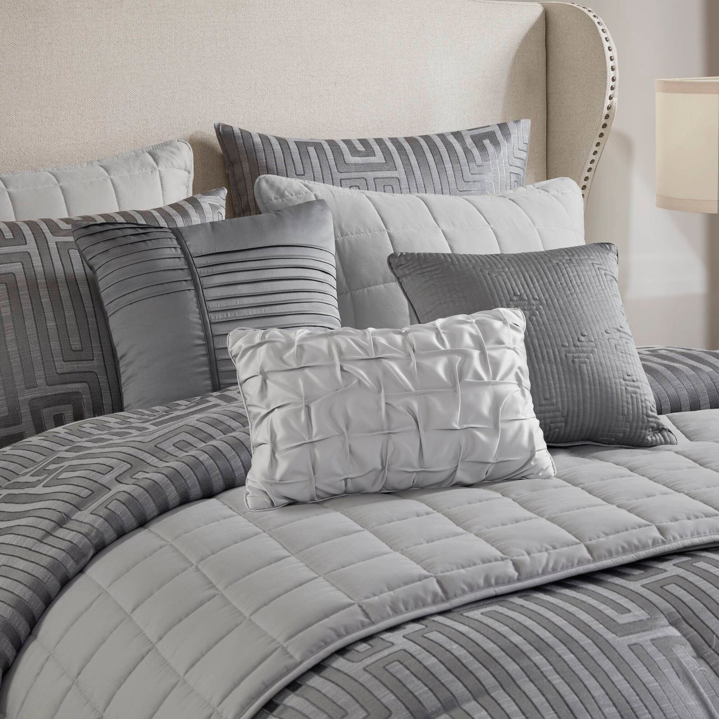 Royce 10 Piece Luxury Jacquard Comforter Set