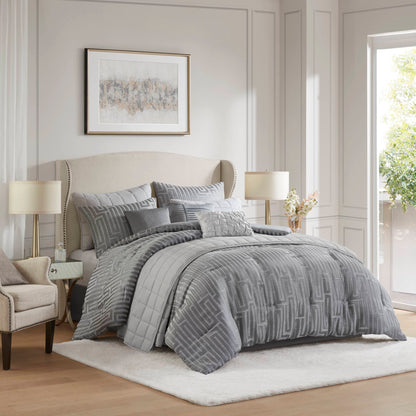 Royce 10 Piece Luxury Jacquard Comforter Set