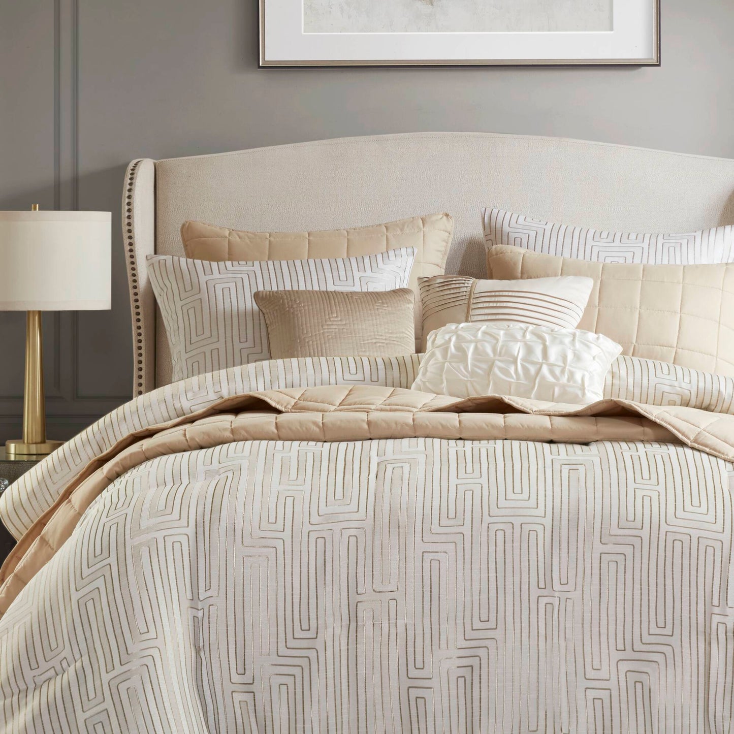 Royce 10 Piece Luxury Jacquard Comforter Set