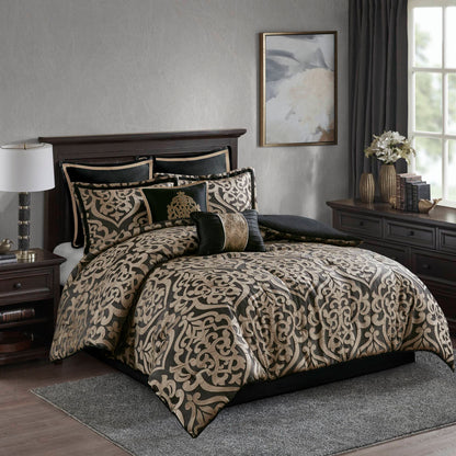 Odette 8 Piece Jacquard Comforter Set