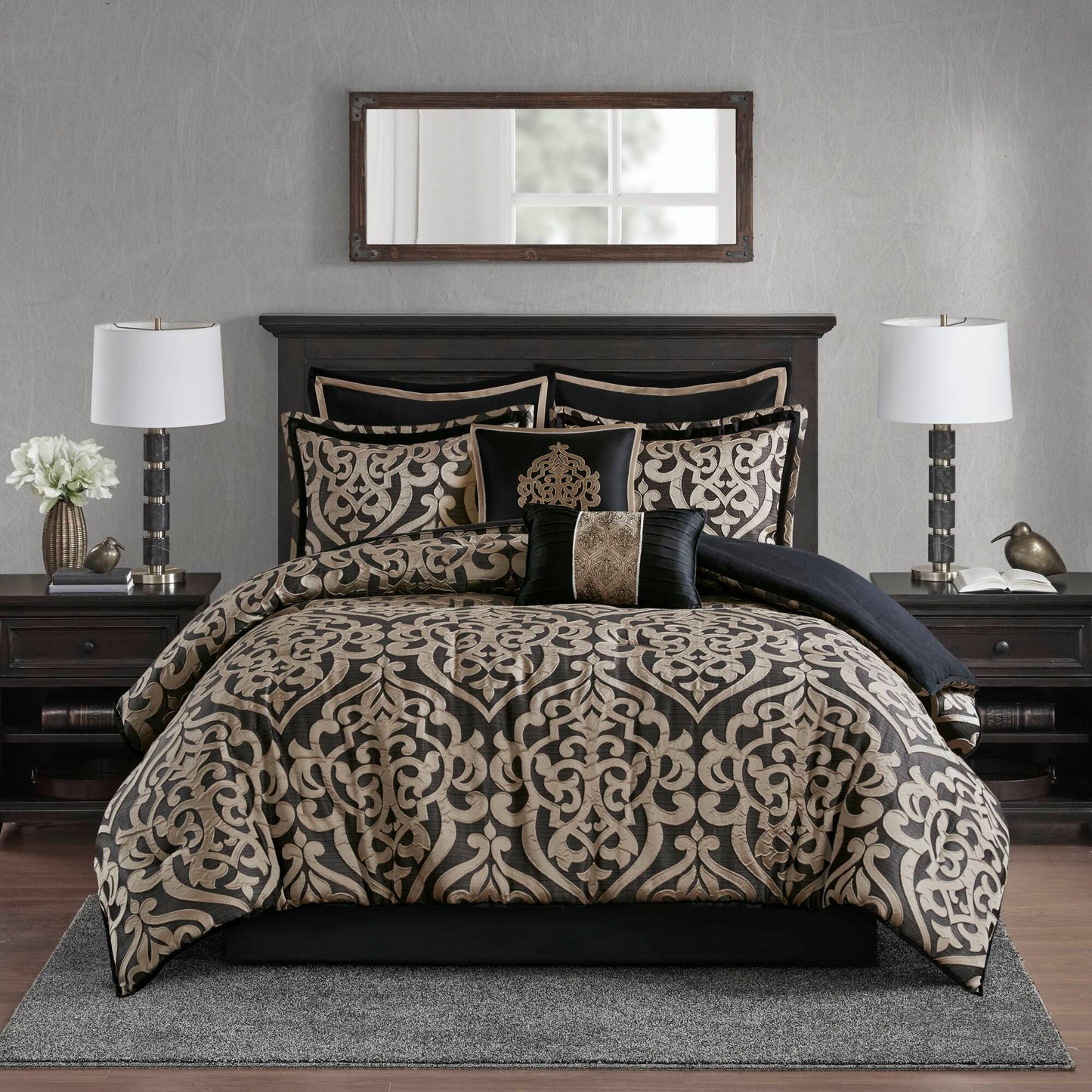 Odette 8 Piece Jacquard Comforter Set
