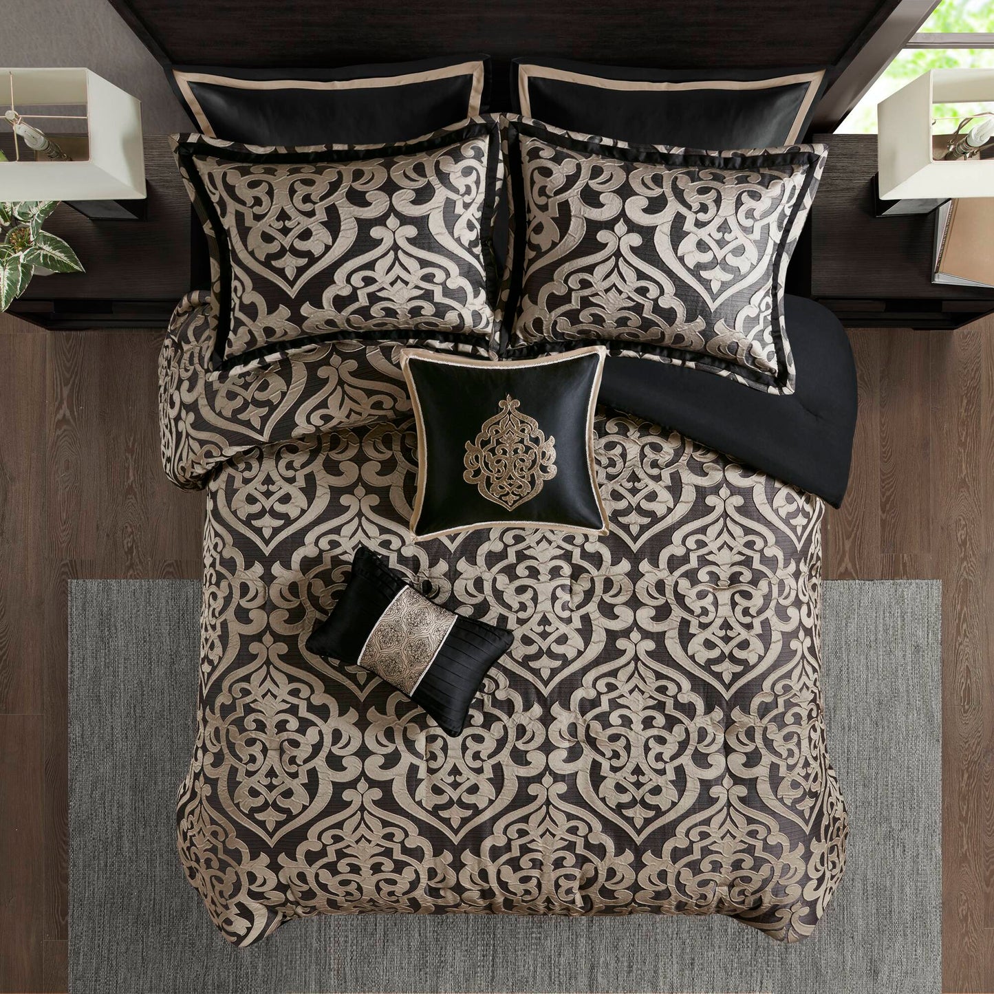 Odette 8 Piece Jacquard Comforter Set