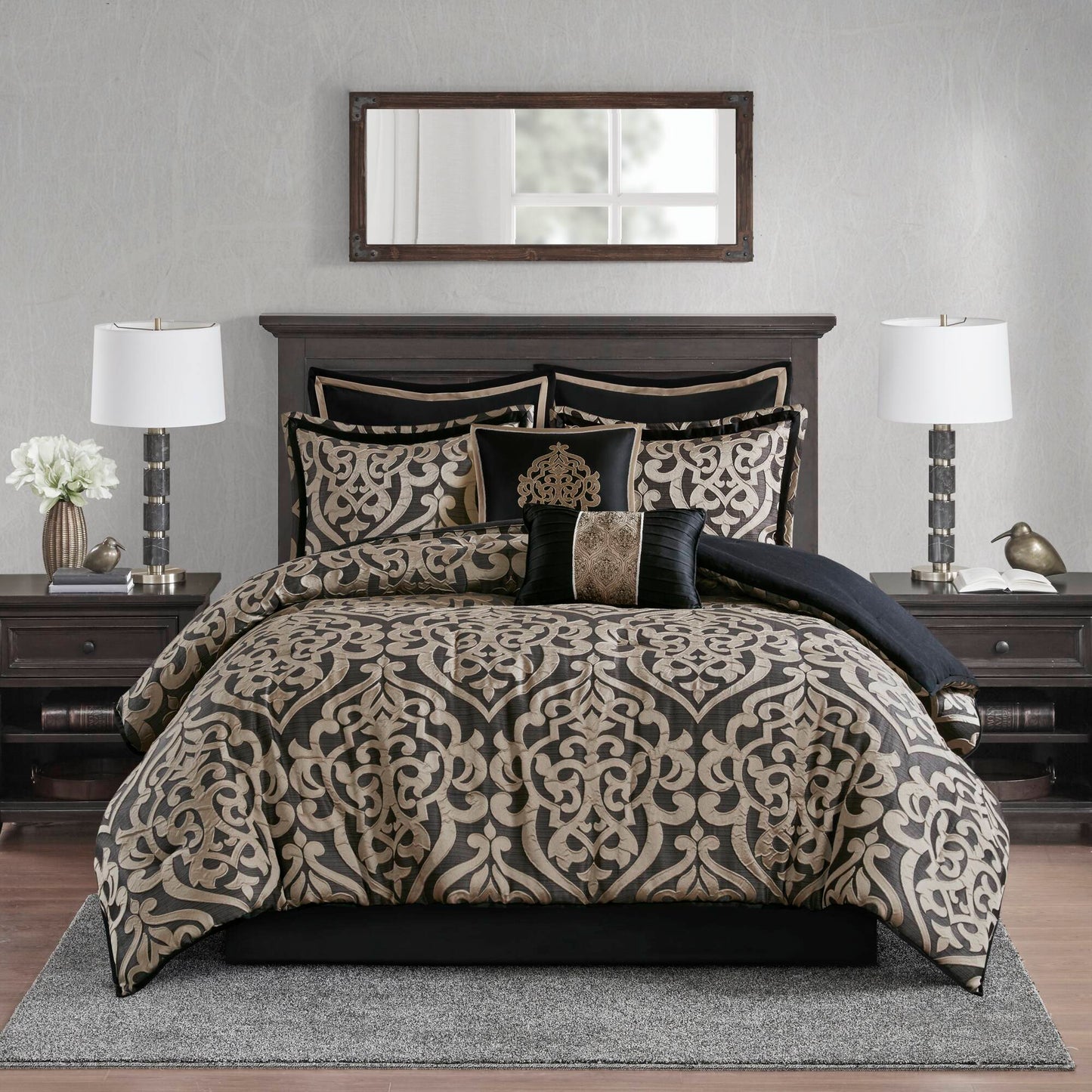 Odette 8 Piece Jacquard Comforter Set