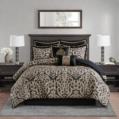 Odette 8 Piece Jacquard Comforter Set