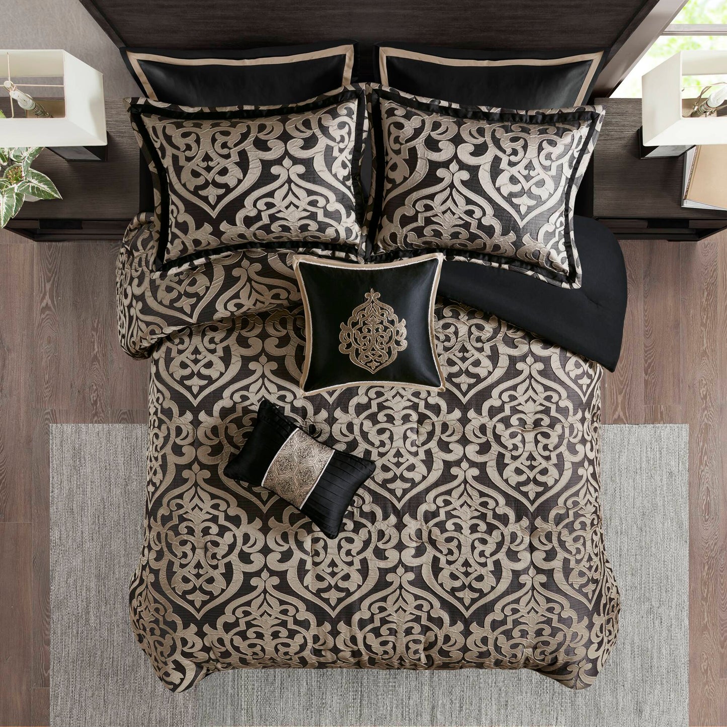 Odette 8 Piece Jacquard Comforter Set