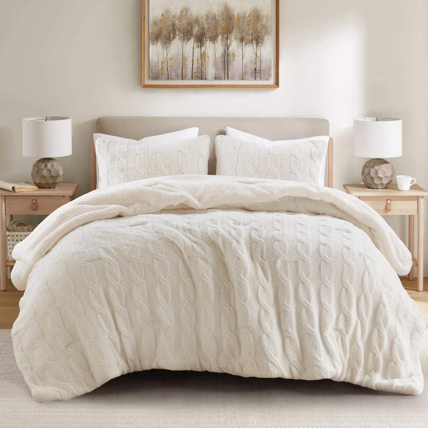 Riordan Cable Knit Chenille Comforter Set