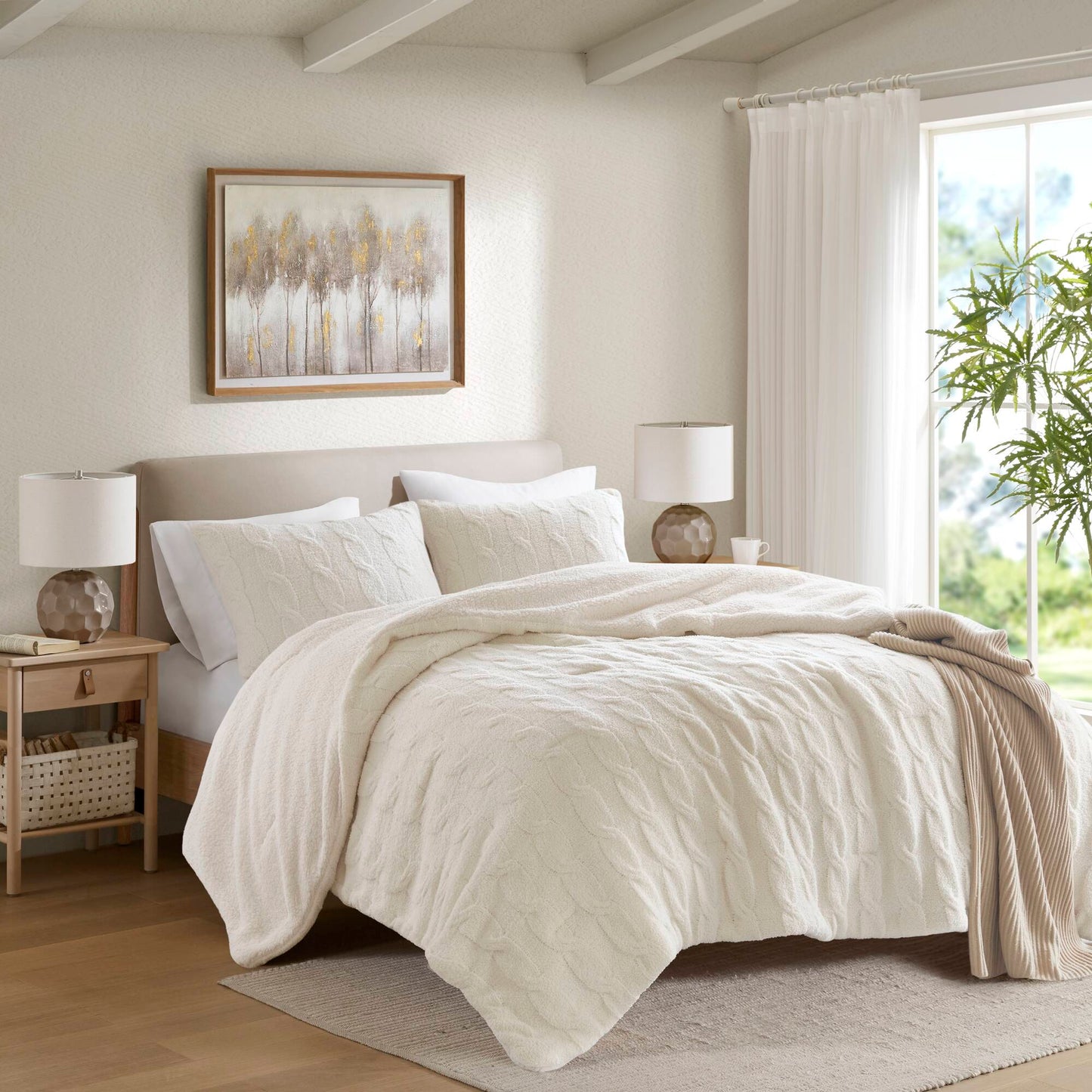 Riordan Cable Knit Chenille Comforter Set