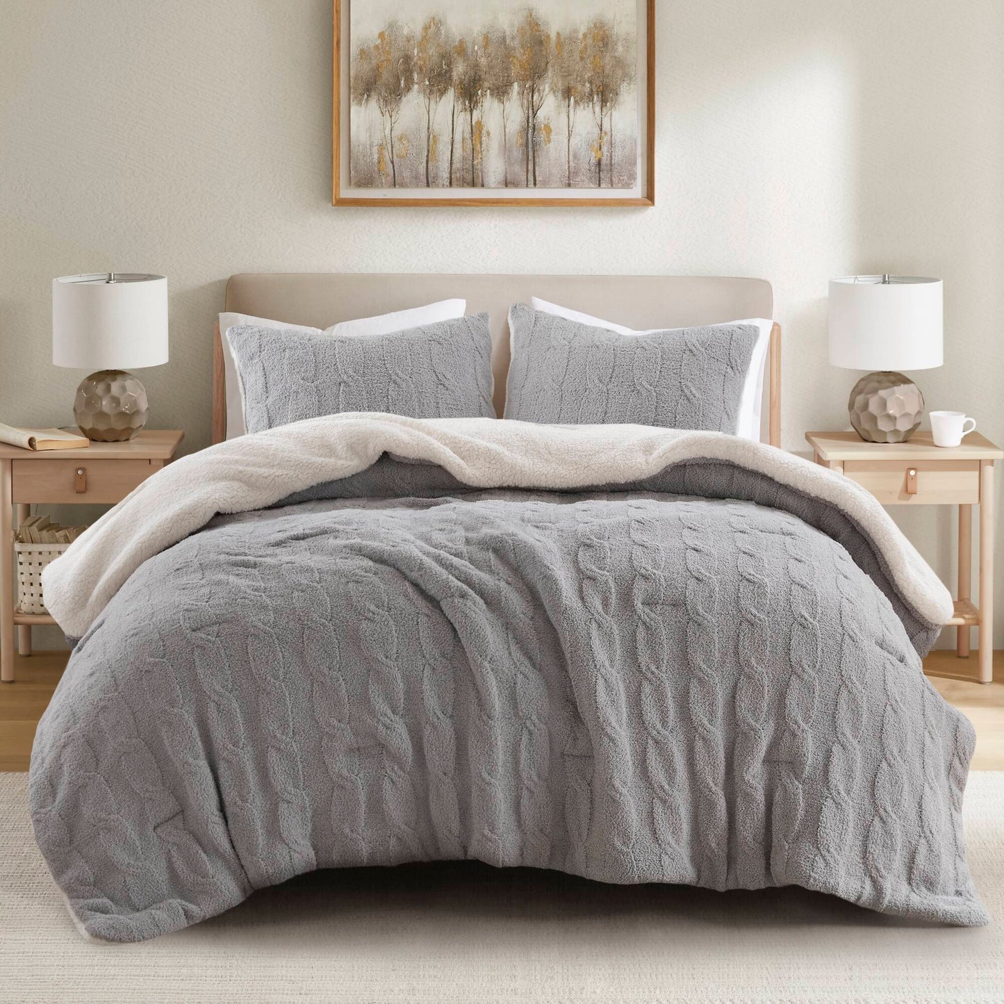 Riordan Cable Knit Chenille Comforter Set