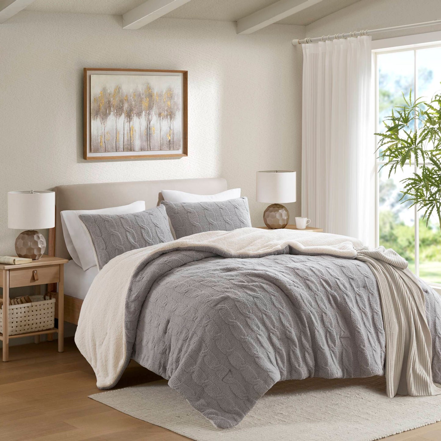Riordan Cable Knit Chenille Comforter Set