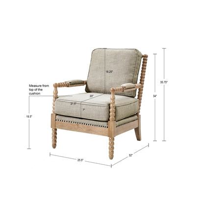 Donohue Turned Spindle Wood Accent Armchair