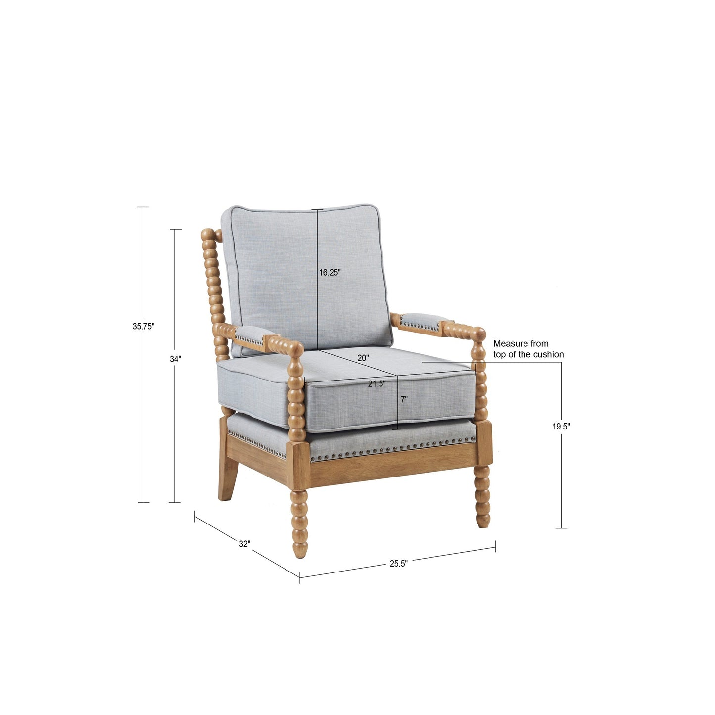 Donohue Turned Spindle Wood Accent Armchair