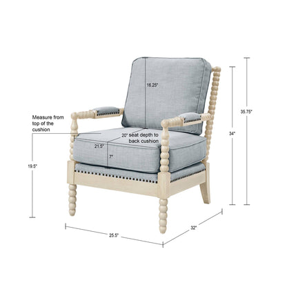 Donohue Turned Spindle Wood Accent Armchair