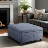 Della Upholstered Soft-Close Lid Ottoman