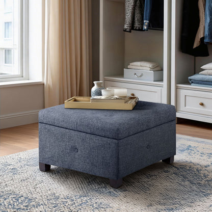 Della Upholstered Soft-Close Lid Ottoman