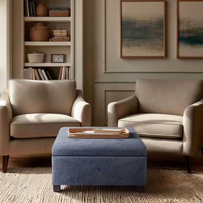 Della Upholstered Soft-Close Lid Ottoman