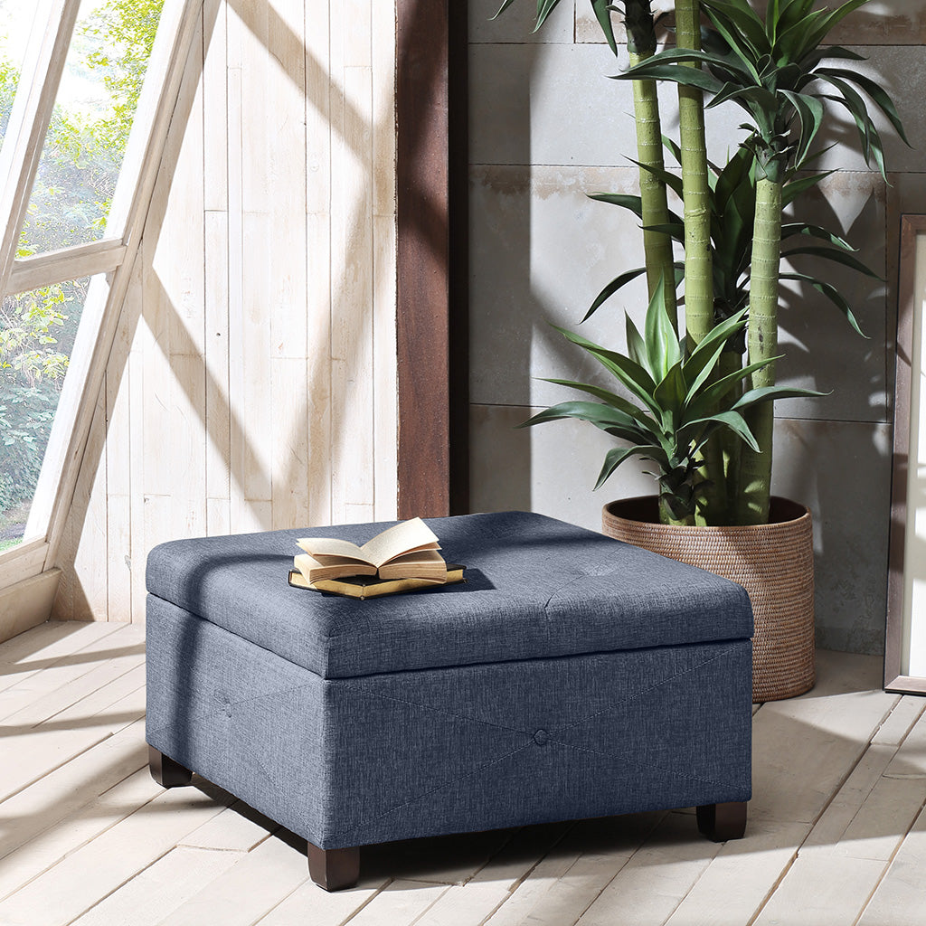 Della Upholstered Soft-Close Lid Ottoman