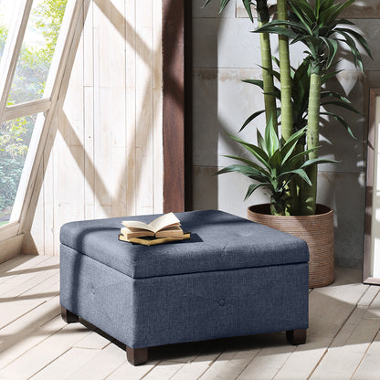 Della Upholstered Soft-Close Lid Ottoman