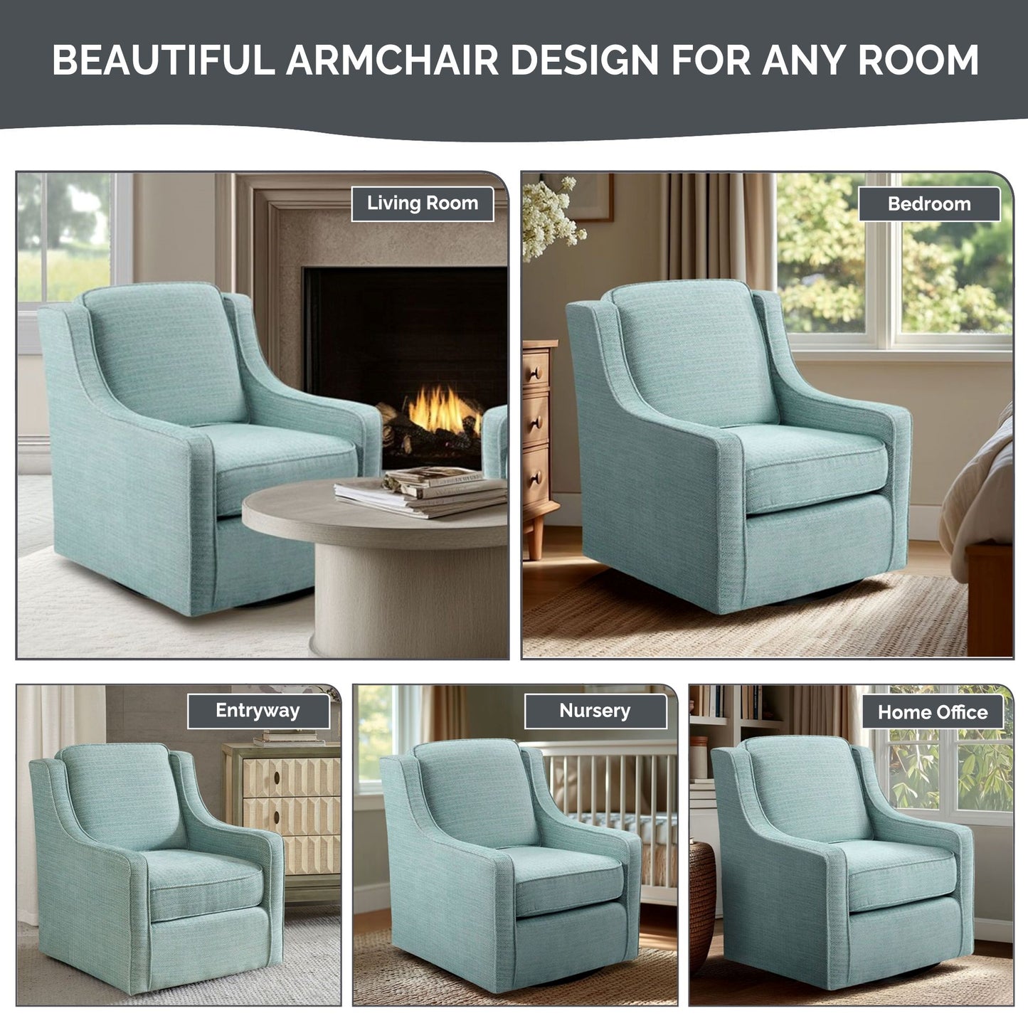 Harris Upholstered Swivel Armchair