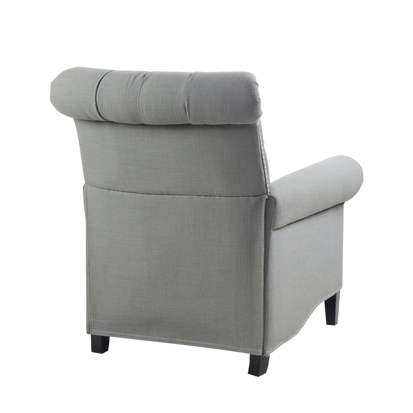 Aidan Upholstered Manual Push Back Recliner Chair with Nailheads