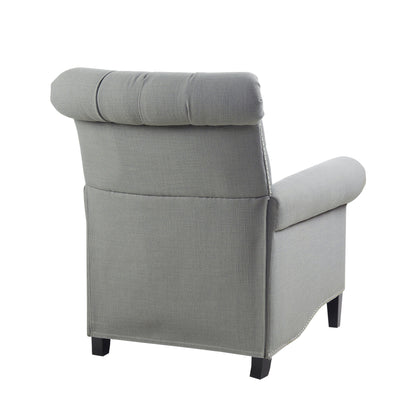 Aidan Upholstered Manual Push Back Recliner Chair with Nailheads