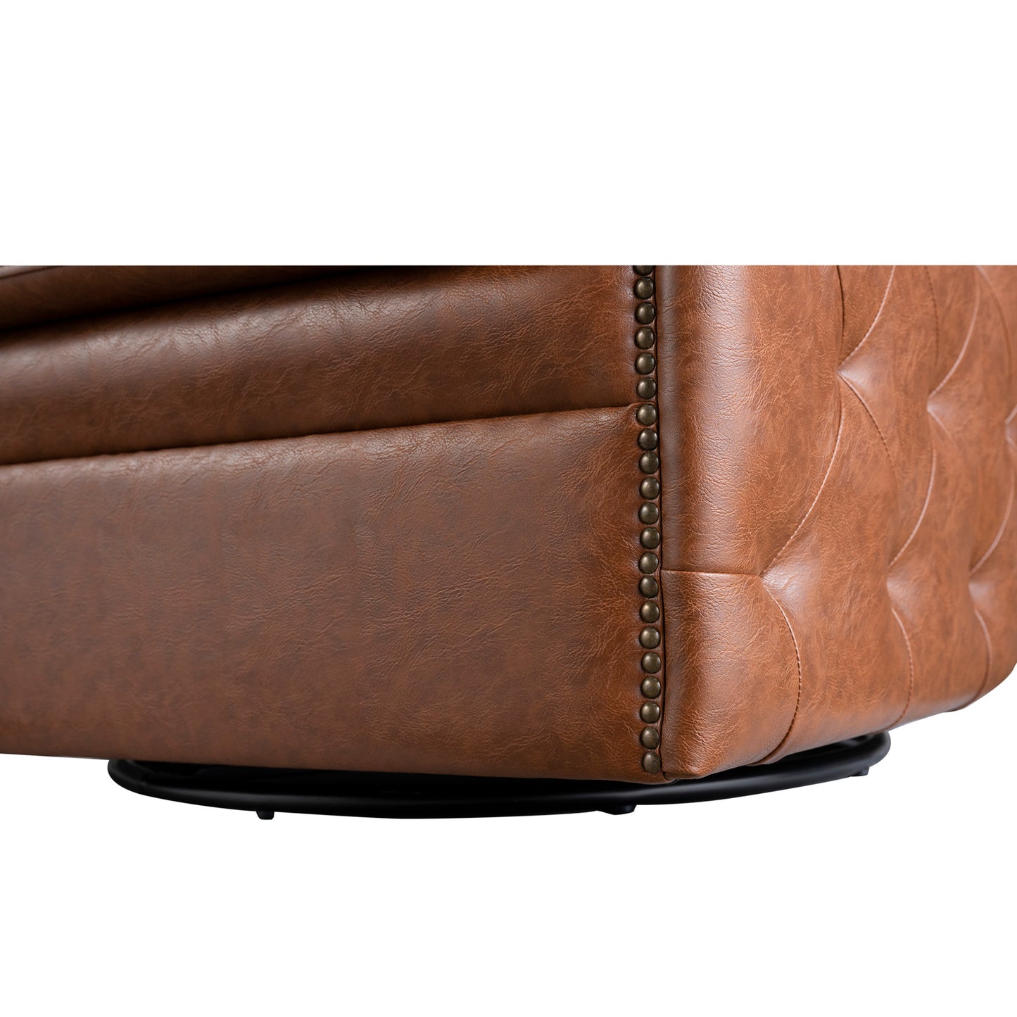 Capstone 360-degree Swivel Barrel chair with Tufting and Nail heads