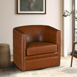 Capstone 360-degree Swivel Barrel chair with Tufting and Nail heads