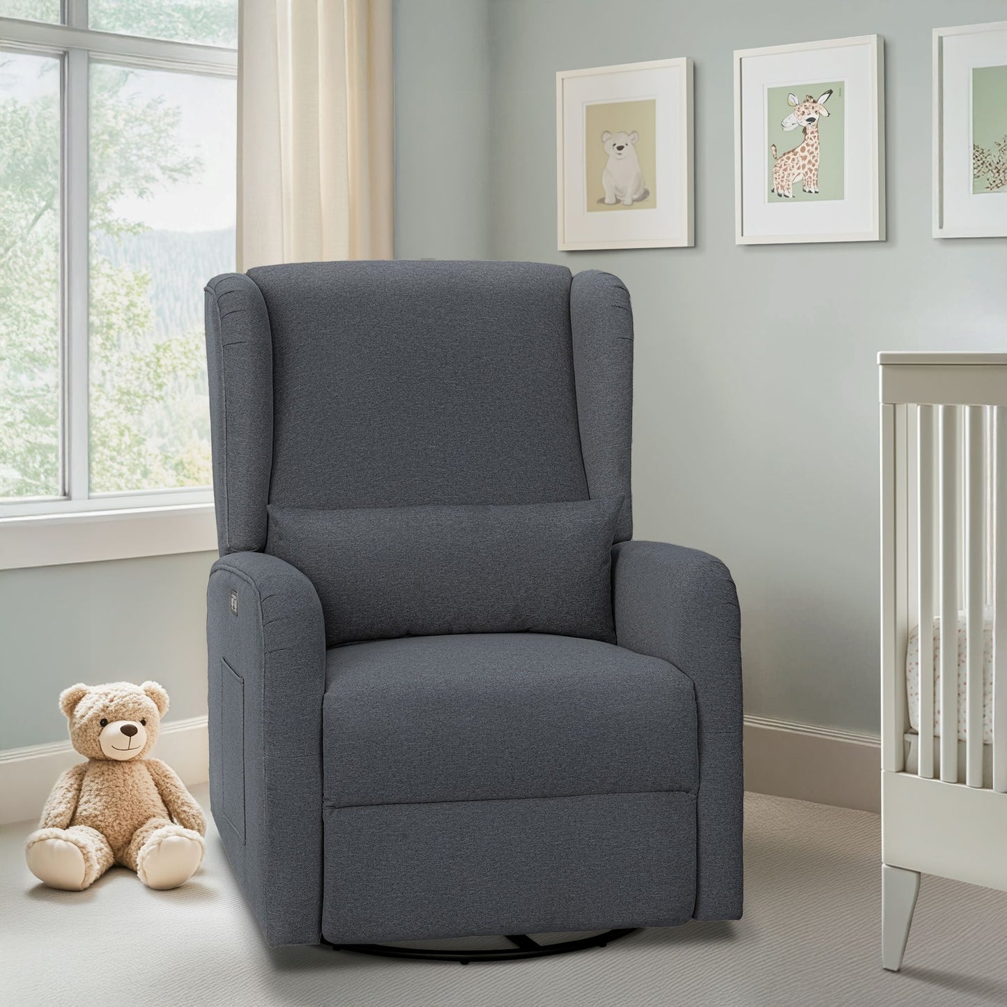 Candace Power Recliner 3-in-1 with Swivel, Glider, USB Ports