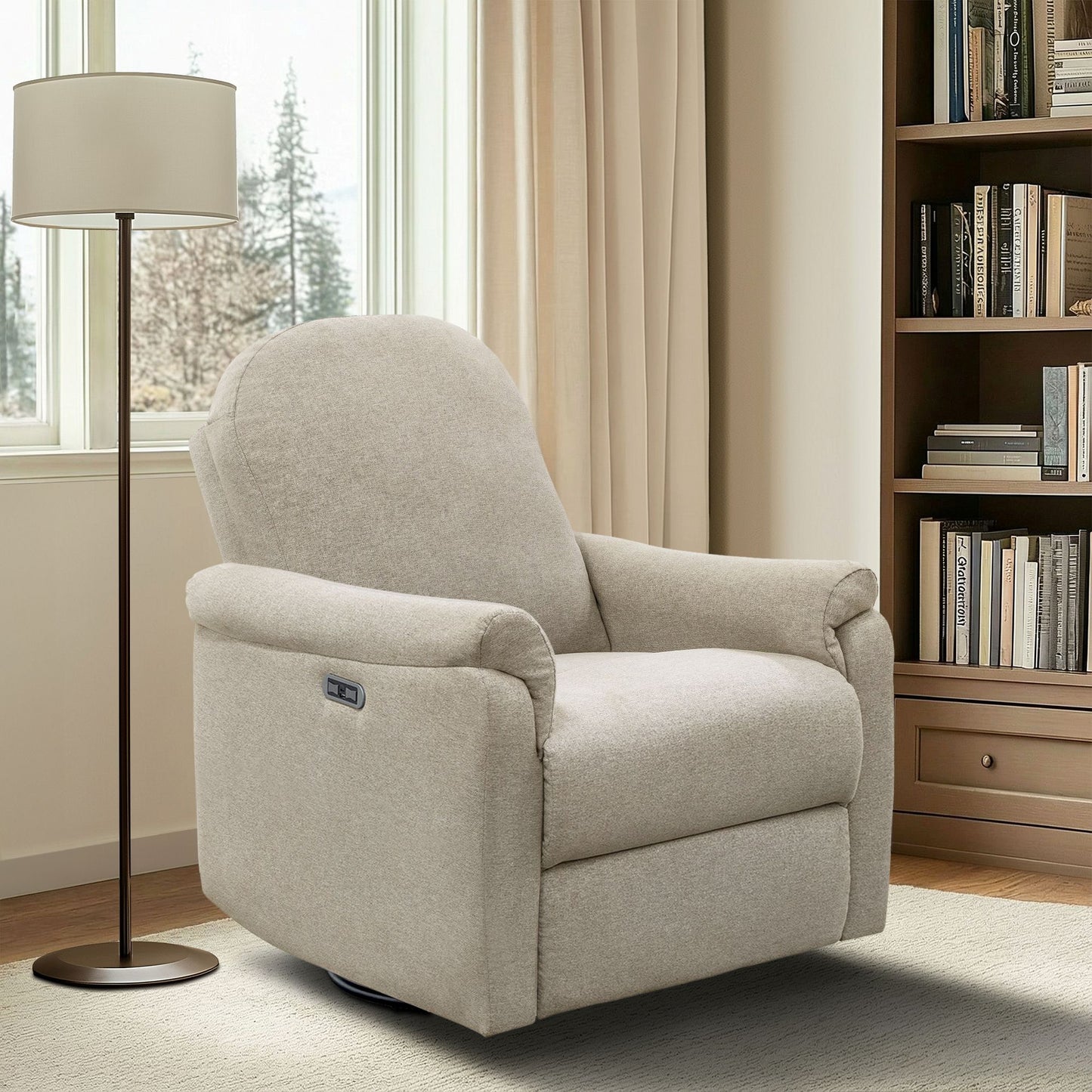 Elio Power Recliner 3-in-1 with Swivel, Glider, Charging Station