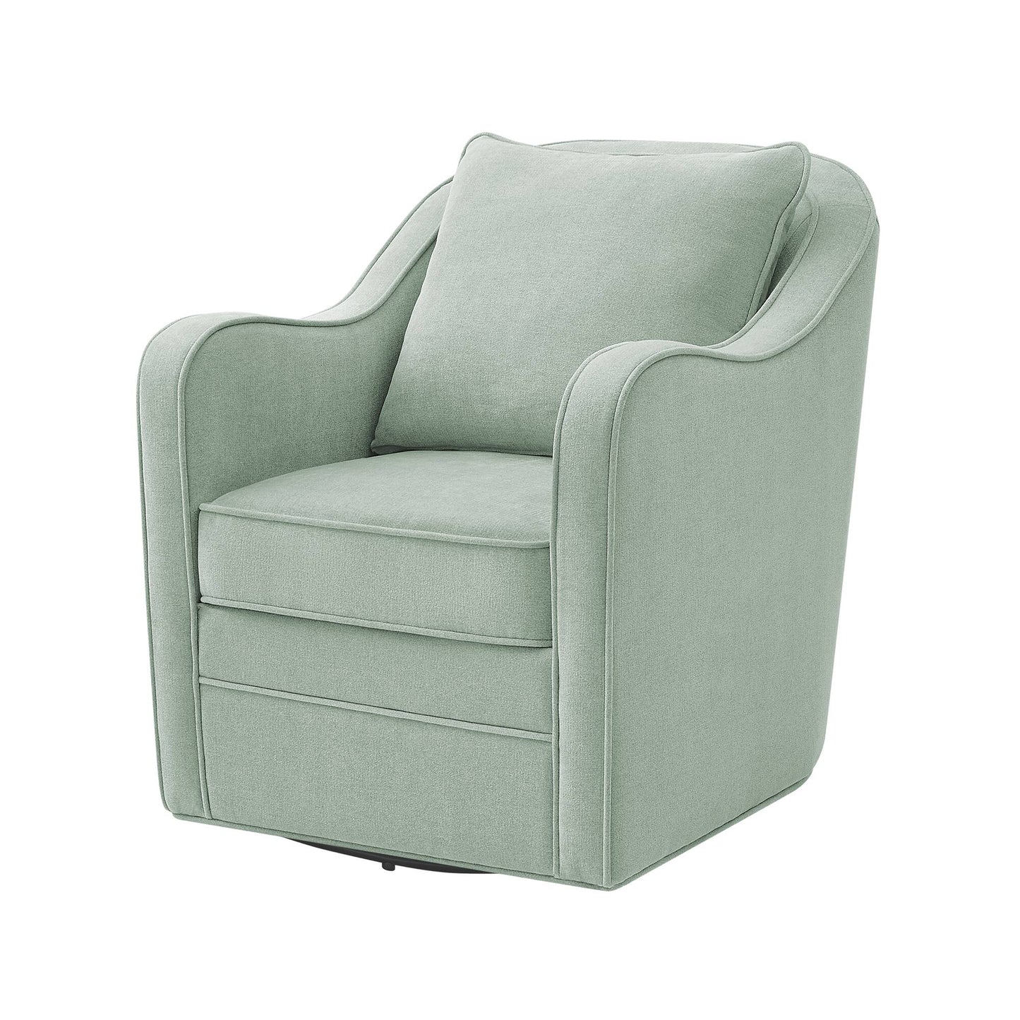 Brianne Upholstered Swivel Curved Armchair