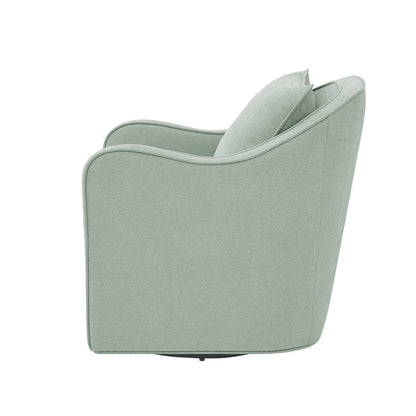 Brianne Upholstered Swivel Curved Armchair