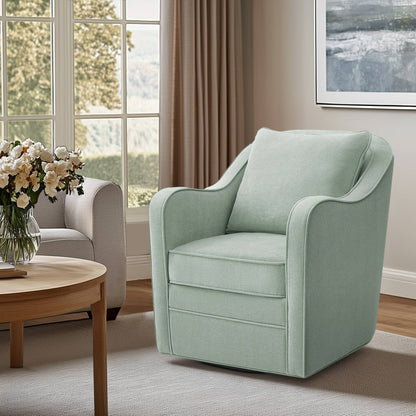 Brianne Upholstered Swivel Curved Armchair