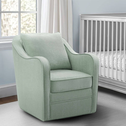 Brianne Upholstered Swivel Curved Armchair