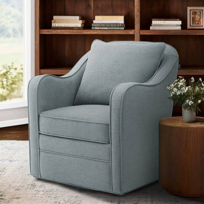Brianne Upholstered Swivel Curved Armchair