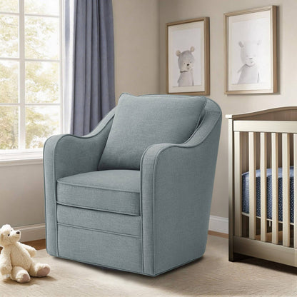 Brianne Upholstered Swivel Curved Armchair