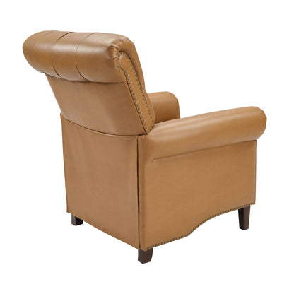 Aidan Upholstered Manual Push Back Recliner Chair with Nailheads