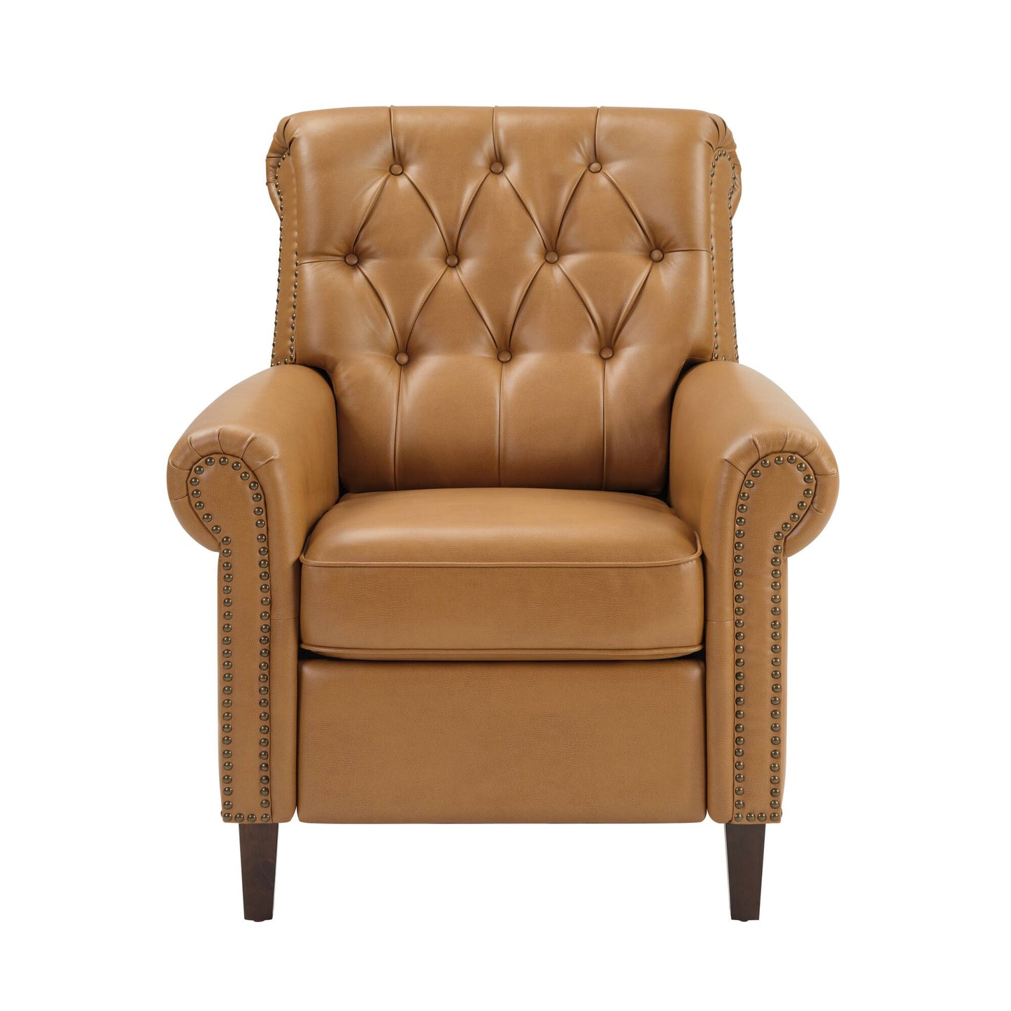 Aidan Upholstered Manual Push Back Recliner Chair with Nailheads