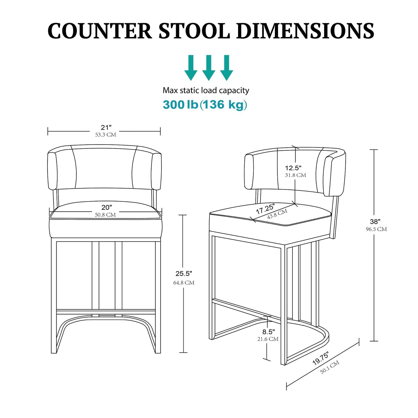 August Upholstered Counter Stool
