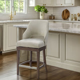 Jillian Upholstered Counter Stool with Cutout Back Design and Swivel Seat