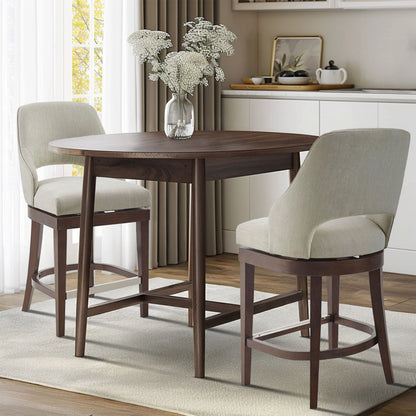 Jillian Upholstered Counter Stool with Cutout Back Design and Swivel Seat