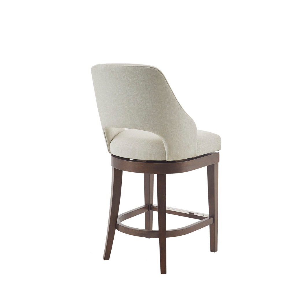 Jillian Upholstered Counter Stool with Cutout Back Design and Swivel Seat