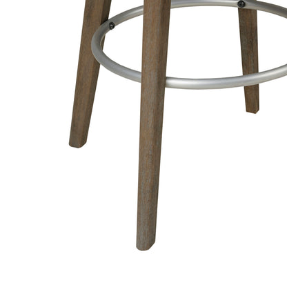 Pearce Swivel Upholstered Counter Stool (25.75'') with Solid Wood Legs & Metal Footrest